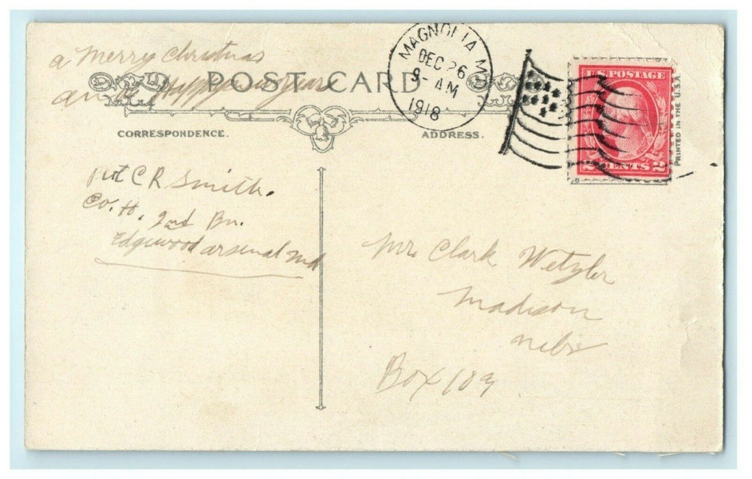 Archie Gunn Pals! Magnolia Maryland 1918 Madison Nebraska Antique Postcard