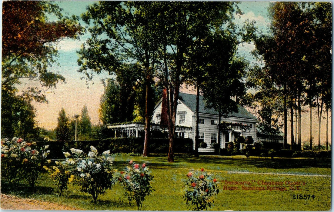 1955 "Inniscara" Chauncey Olcott's Home, Saratoga Springs New York NY Postcard