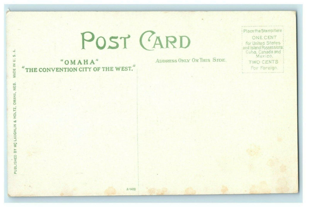 Omaha Convention City of West - Union Station Nebraska Train Antique Postcard
