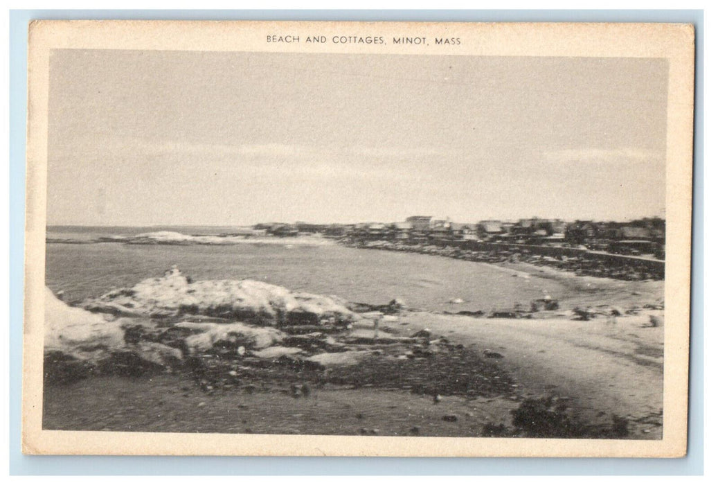 1950 Beach and Cottages, Minot Massachusetts MA Posted Vintage Postcard