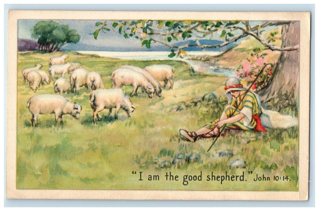 Easter I am Good Shepherd Lamb Gibson & Co. Unposted Antique Postcard