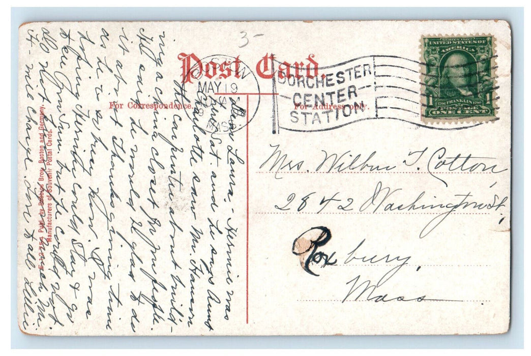 1908 Neponset River, From Paul's Bridge Readville Massachusetts MA Postcard
