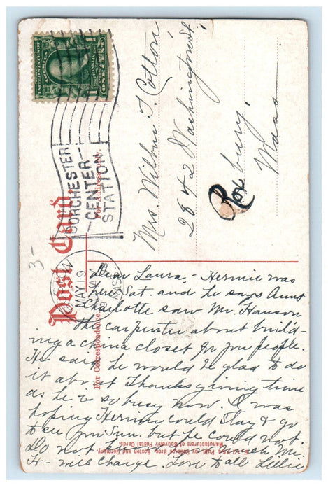 1908 Neponset River, From Paul's Bridge Readville Massachusetts MA Postcard