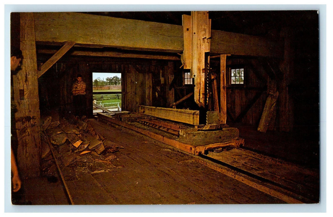 c1950s Interior Of The Sawmill Near Cornwall Ontario Canada CA Postcard