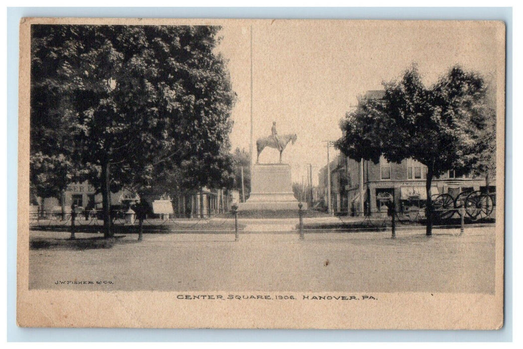1908 Centers Square Monument Hanover Pennsylvania PA Posted Antique Postcard