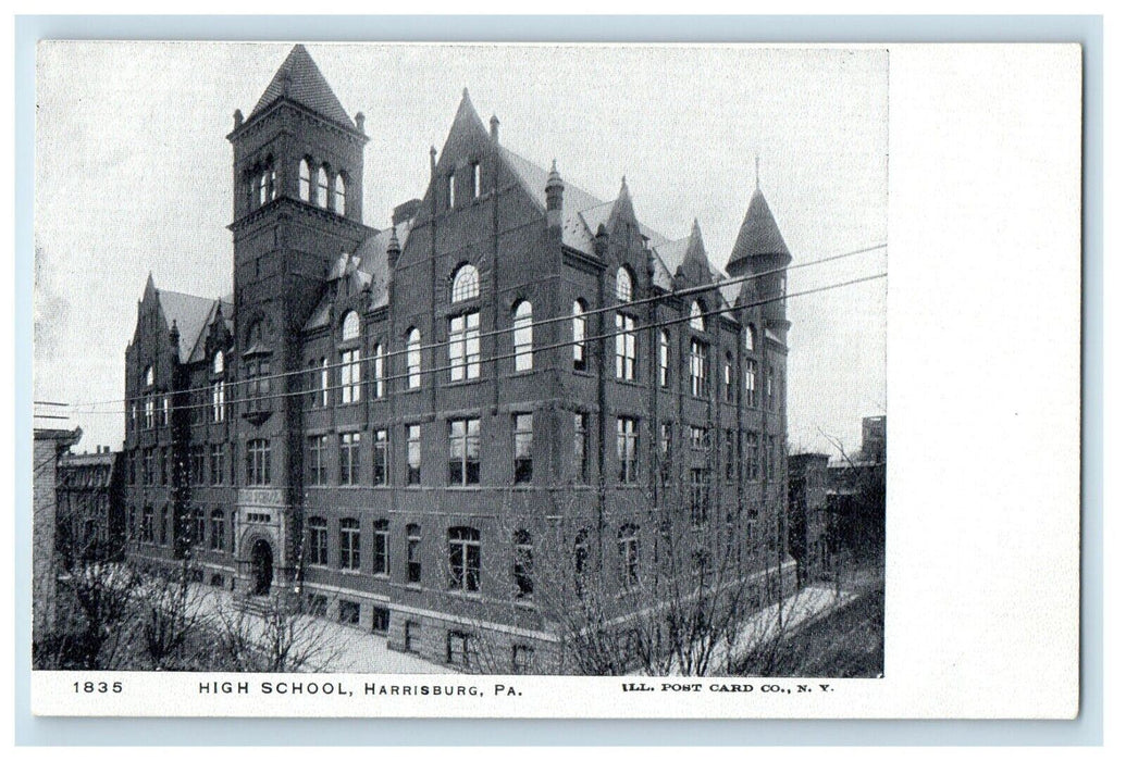 c1905 High School Building Harrisburg Pennsylvania PA Unposted Antique Postcard