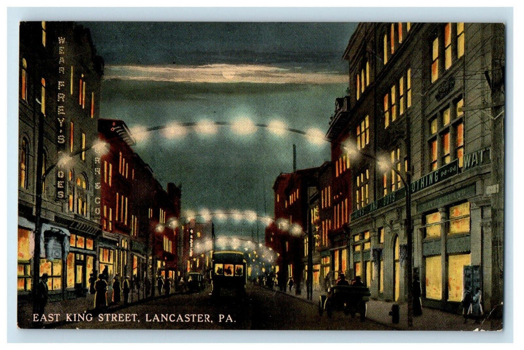 c1910's East King Street Lancaster Pennsylvania PA Posted Antique Postcard