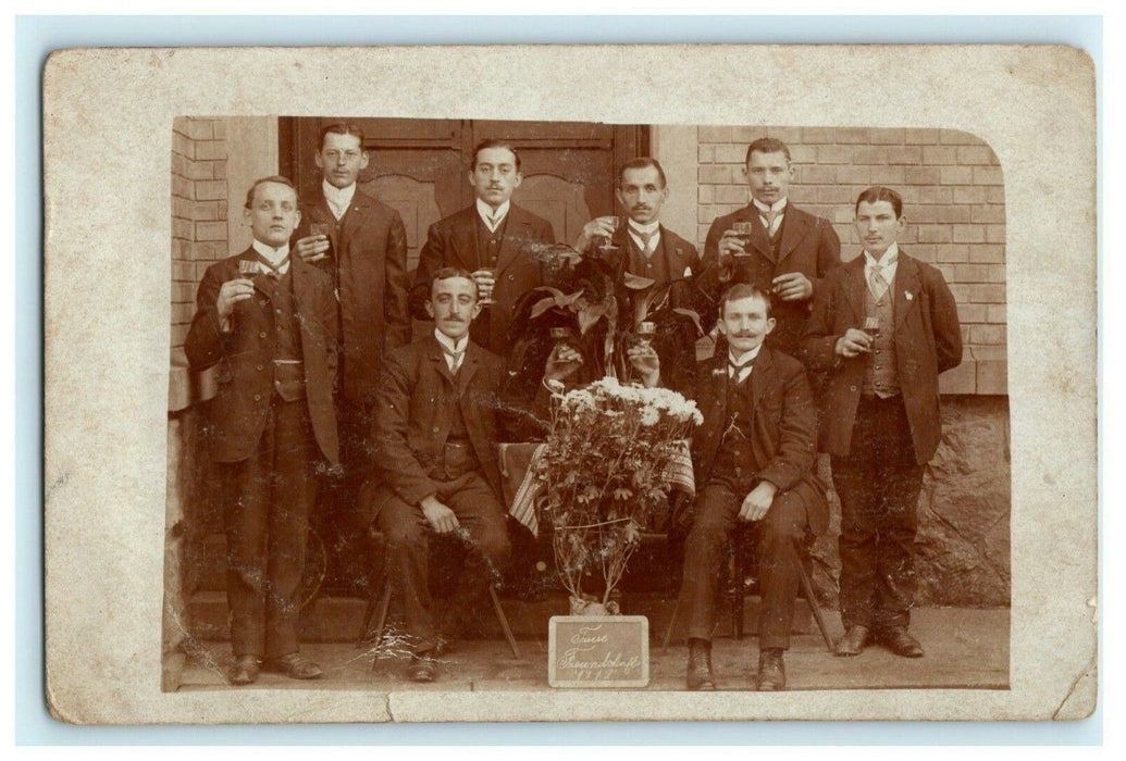 German Group 1912 RPPC Photo Flowers Randolph Nebraska Antique Postcard