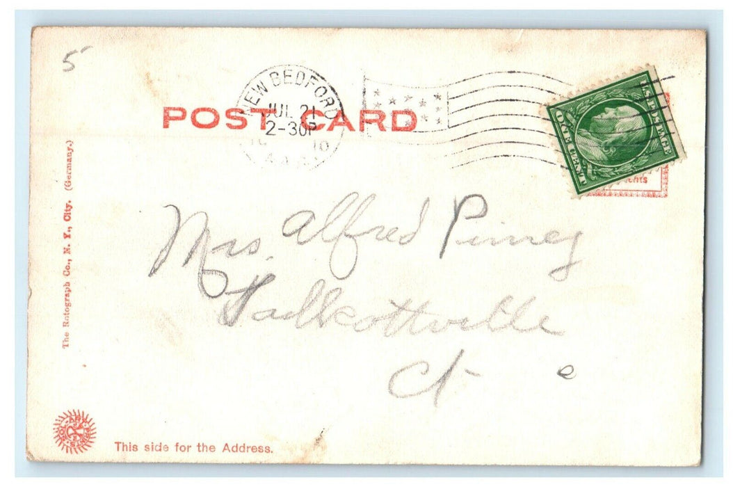 1910 View Of The Bridge Padanaram Massachusetts MA Antique Rotograph Postcard