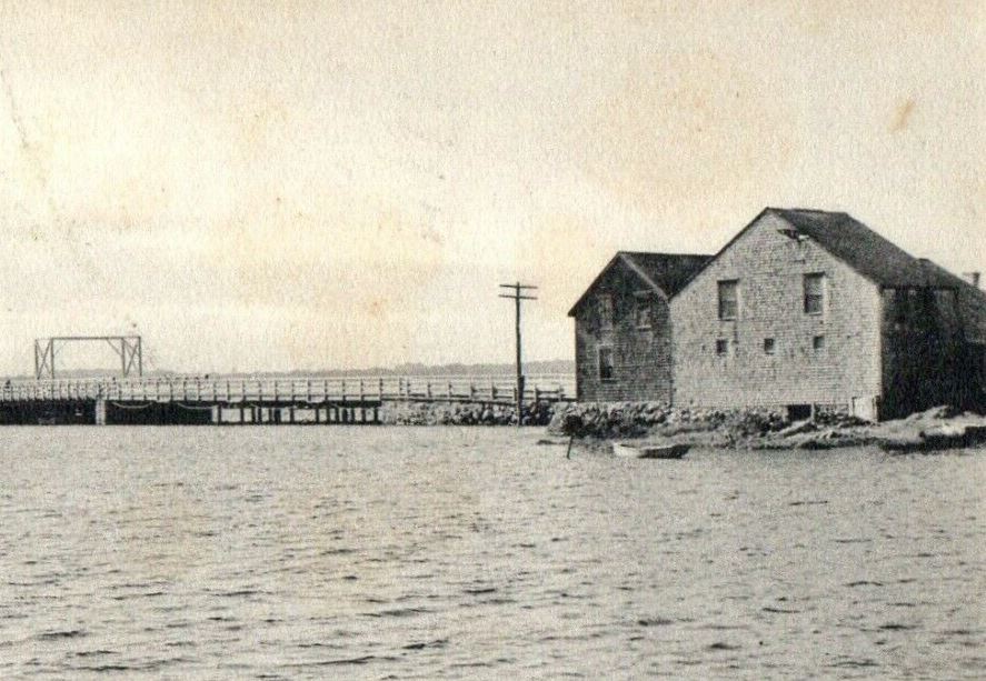 1910 View Of The Bridge Padanaram Massachusetts MA Antique Rotograph Postcard