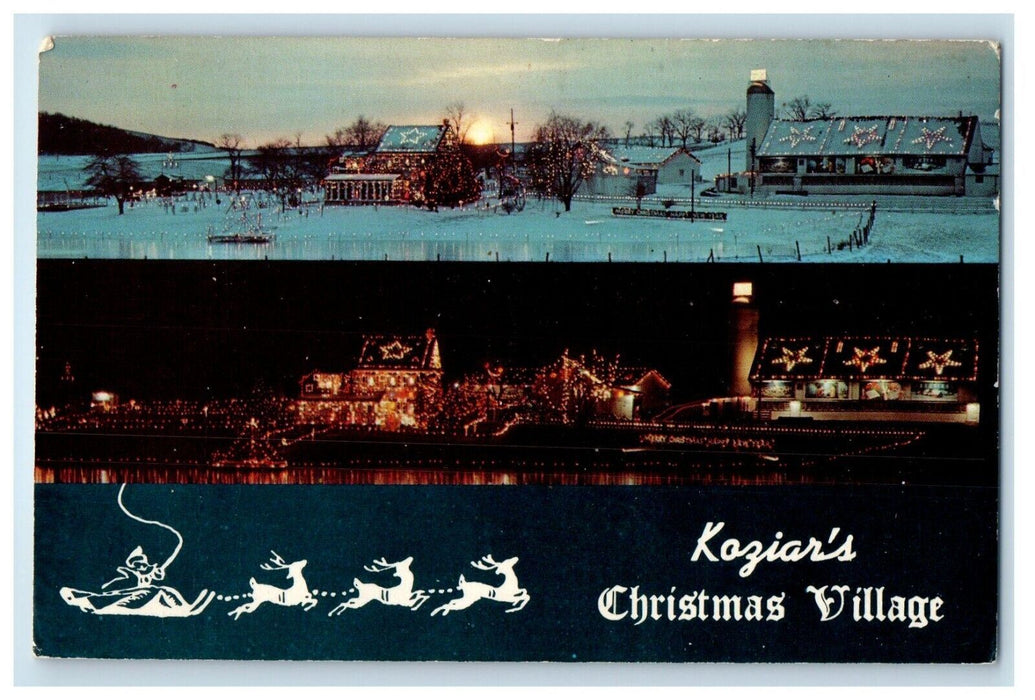 Koziar's Christmas Village Bernville Pennsylvania PA Unposted Vintage Postcard