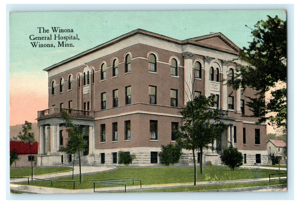 Winona General Hospital Minnesota Circa 1910 Vintage Antique Postcard