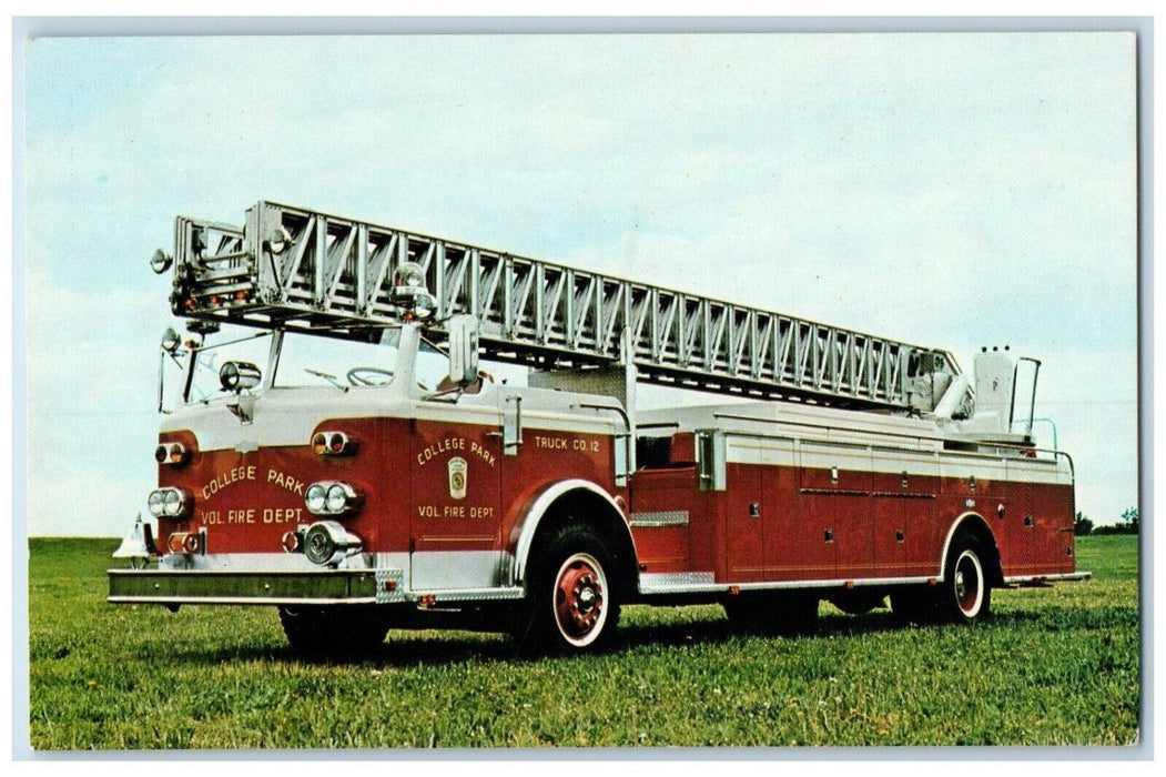 c1960 Peter Pirsch Sons Co College Park Fire Truck Maryland MD Vintage Postcard