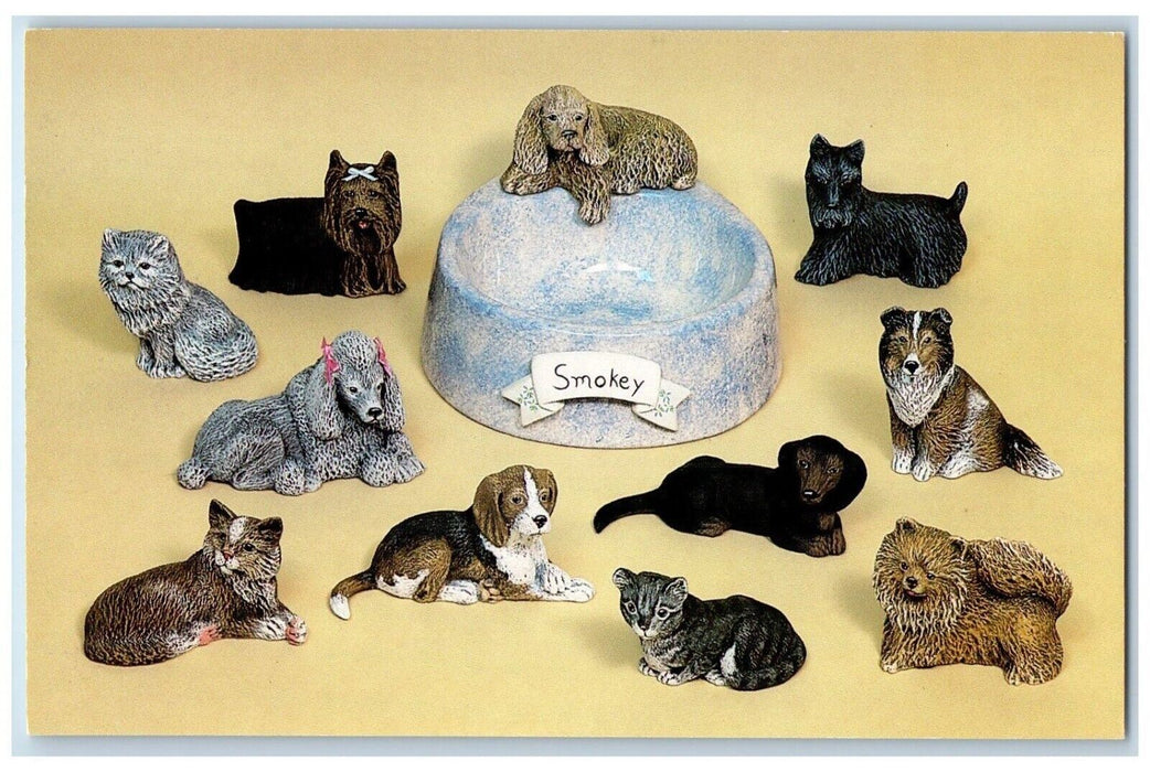 c1960 Nowell Molds Animals Bowie Pricelist MD Dogs Poodle Beagle Collie Postcard