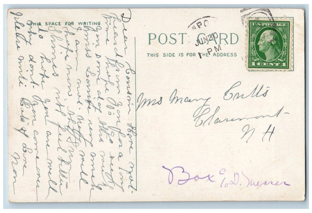 c1910's Fire Station Sunapee Street Newport New Hampshire NH Antique Postcard