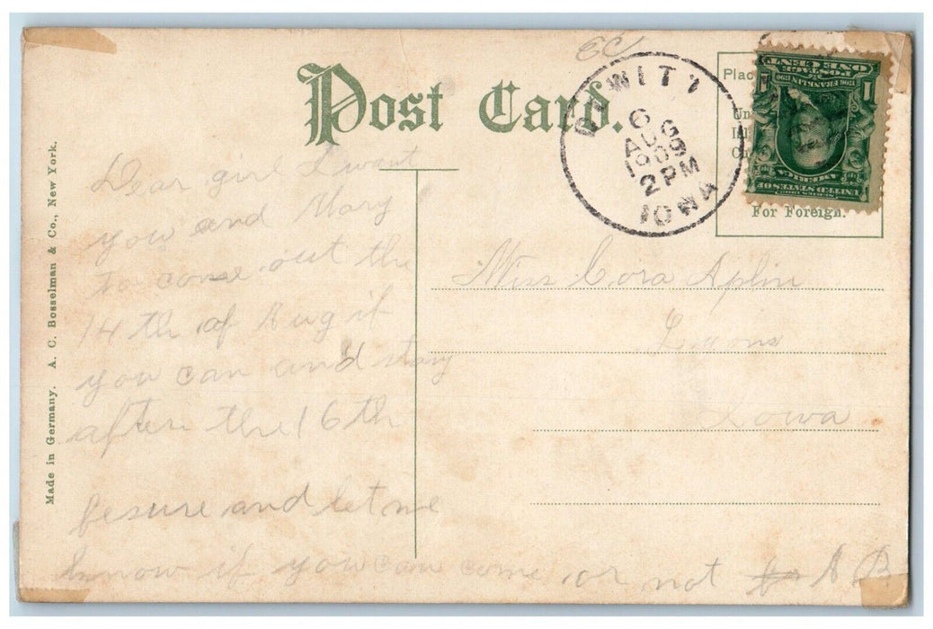 1909 View Of Ice Jam Mississippi River Dewitt Iowa IA Posted Antique Postcard