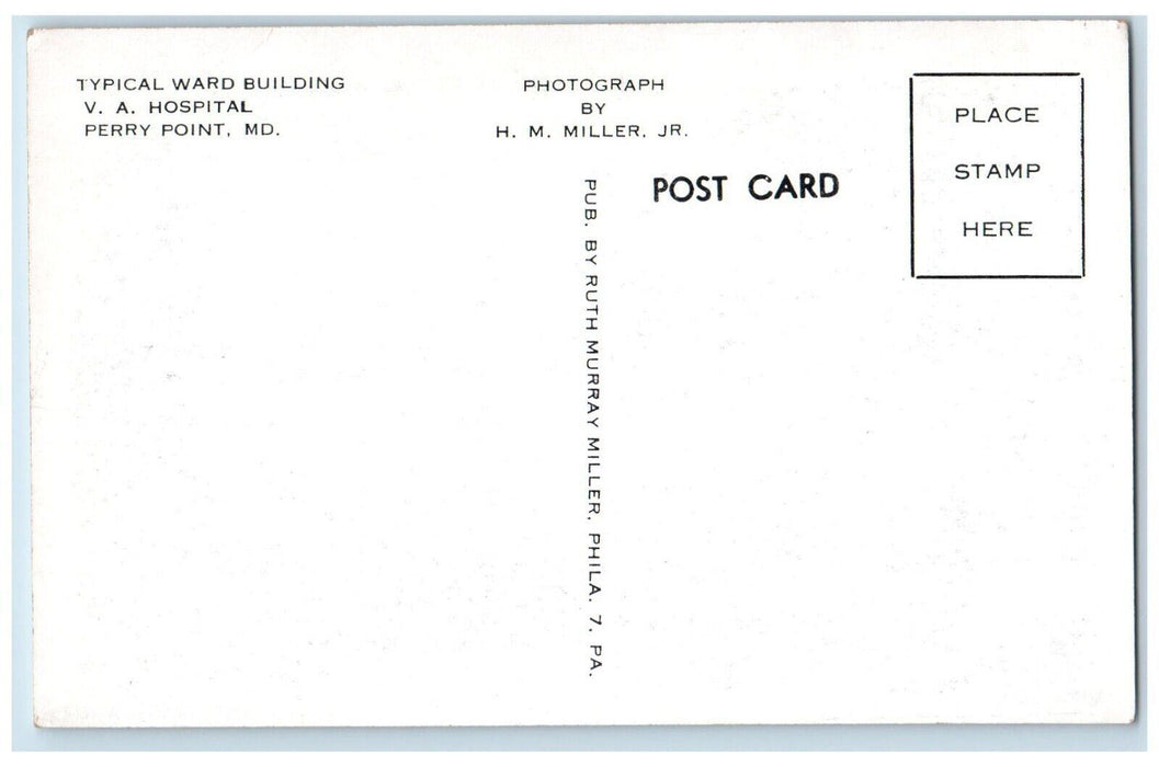 1945 Typical Ward Building VA Hospital Perry Point Maryland HM Miller Postcard