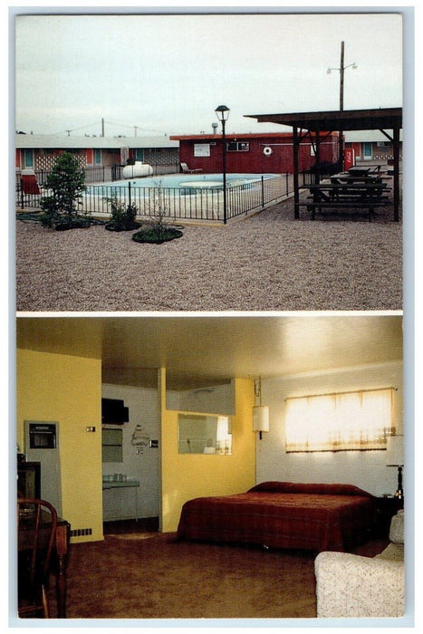 c1960 Dunes Motel Inc. Box West Hotel Room Portales New Mexico Vintage Postcard