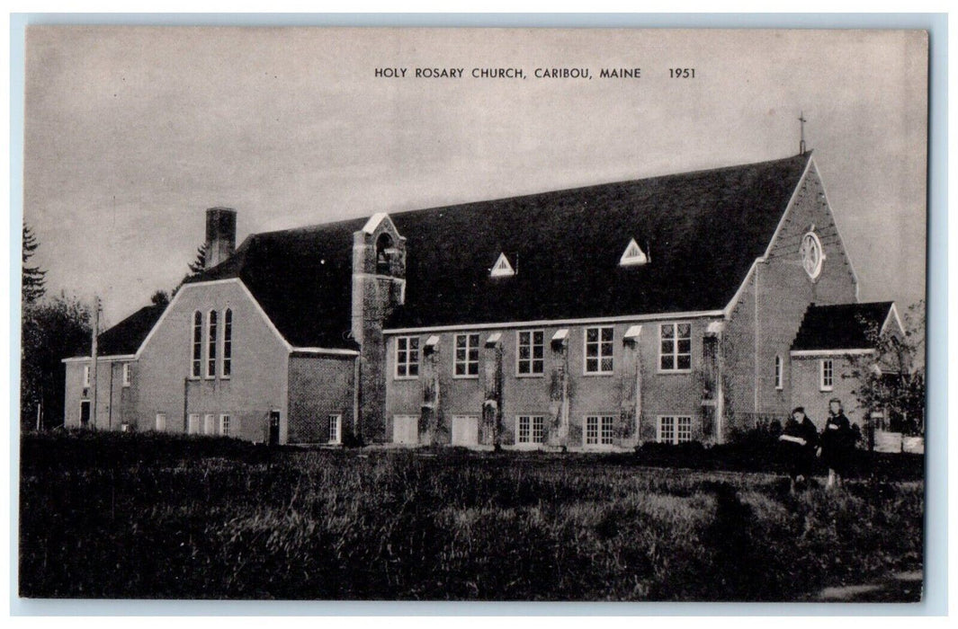 c1910's View Of Holy Rosary Church Caribou Maine ME Unposted Antique Postcard