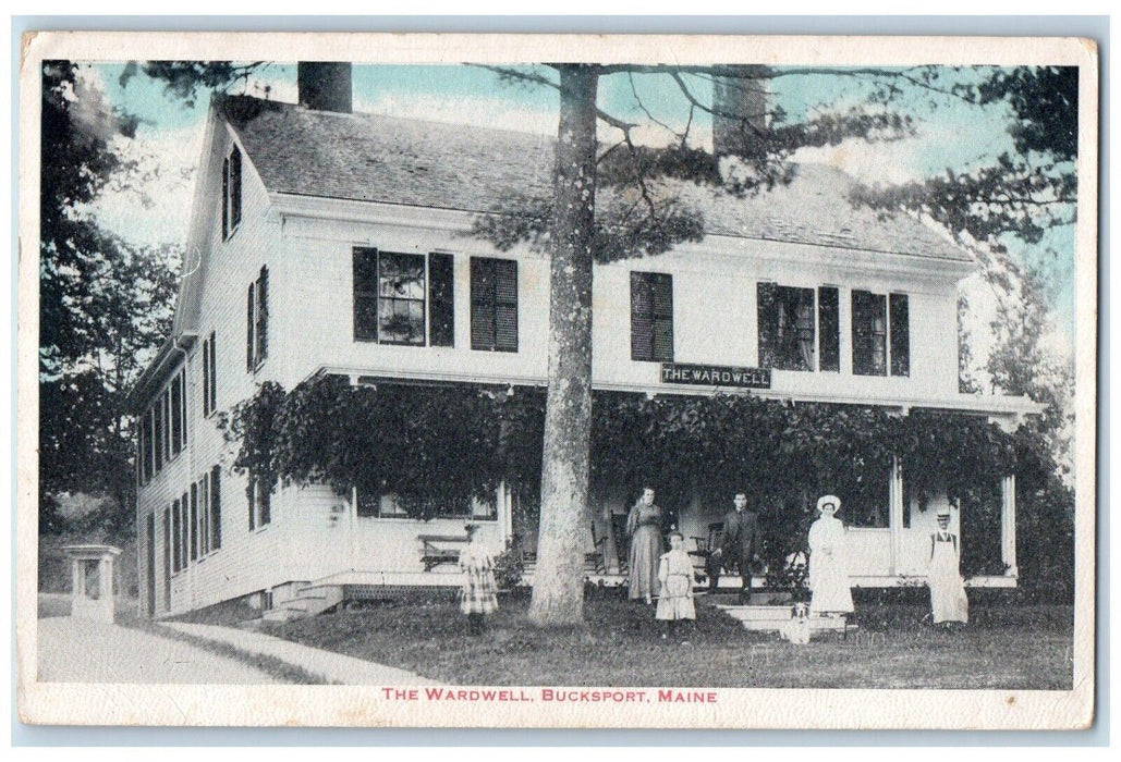1917 The Wardwell House Street Scene Bucksport Maine ME Posted Antique Postcard