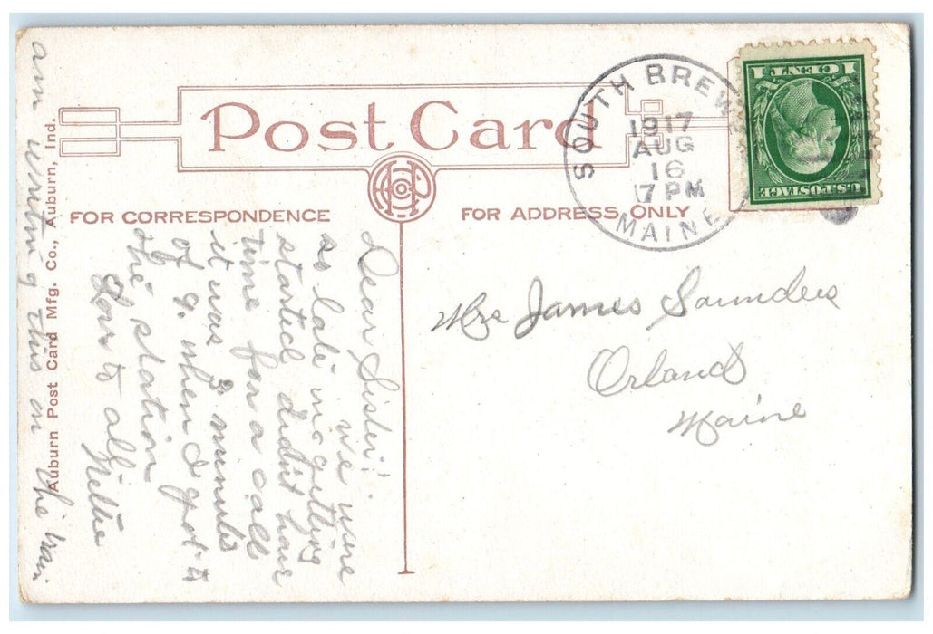 1917 The Wardwell House Street Scene Bucksport Maine ME Posted Antique Postcard
