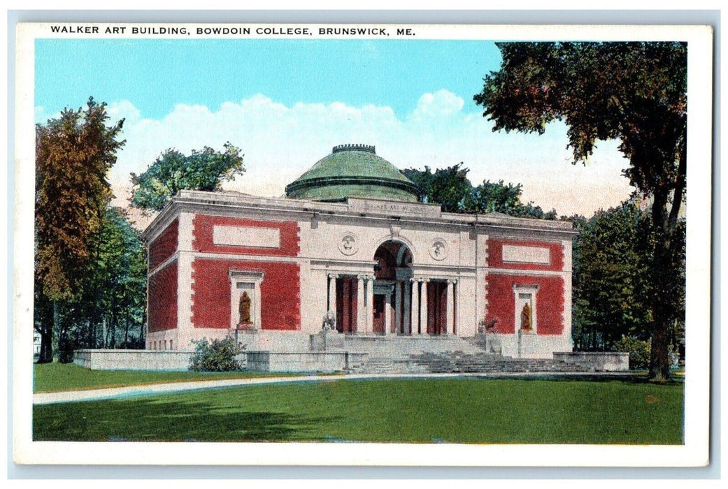 c1930's Walker Art Building Bowdoin College Brunswick Maine ME Vintage Postcard