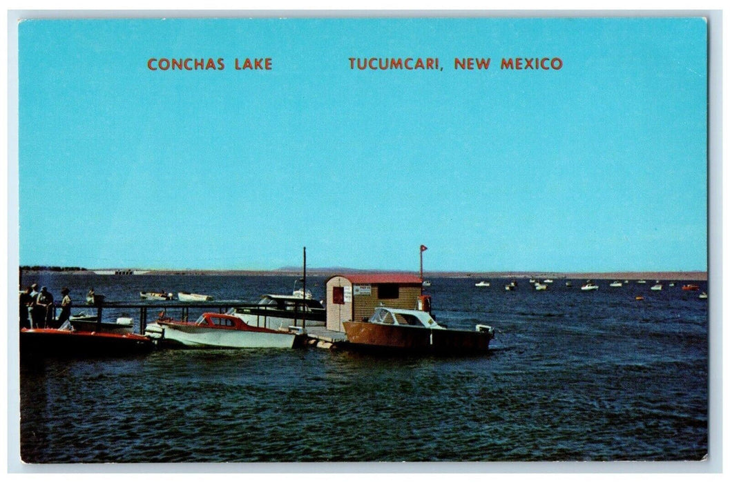 c1960 Conchas Lake Dam Shipyard Boat Fishing Boat Tucumcari New Mexico Postcard