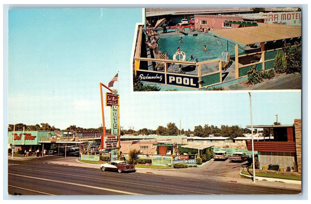 c1950's Del Mar Resort Motel Las Vegas Boulevard Nevada NV Multiview Postcard