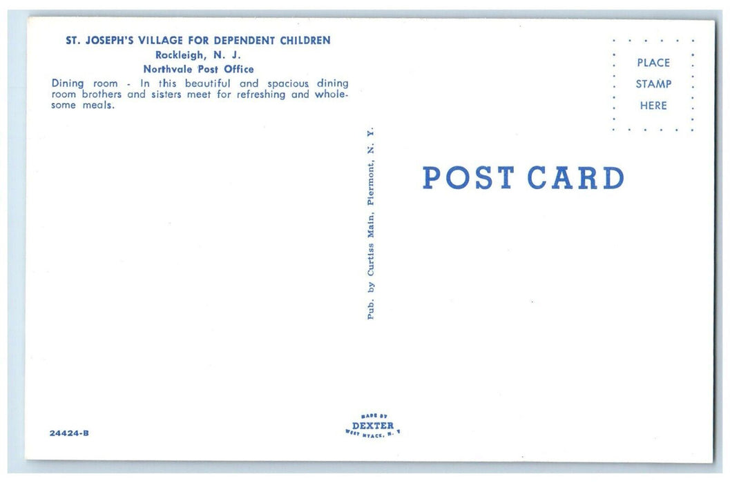 1960 St. Josephs Village Dependent Children Office Rockleigh New Jersey Postcard