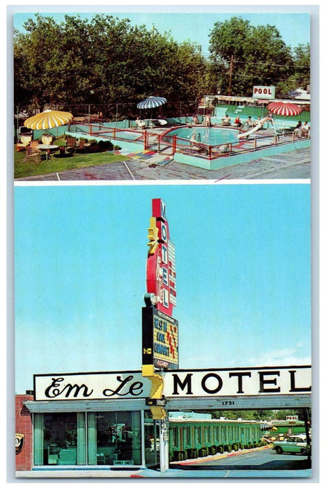 c1950's Em Le Motel Las Vegas Boulevard Nevada NV Vintage Multiview Postcard