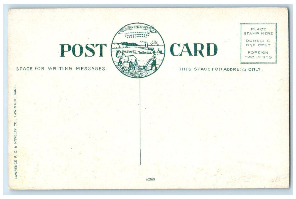 c1910 Bridge River Mills and Dam Lawrence Kansas KS Antique Unposted Postcard