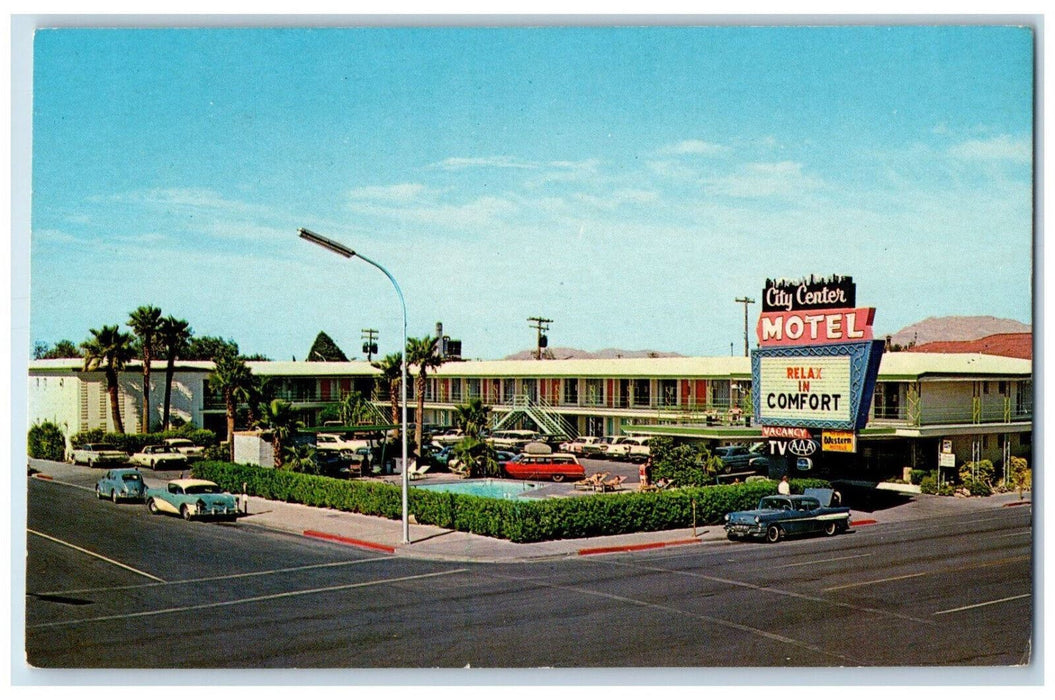 c1960's City Center Motel Las Vegas Nevada NV Vintage Unposted Postcard