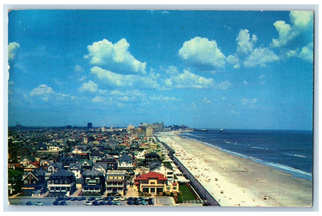 c1956 Birds Eye City Homes Atlantic Ocean Steel Pier Ventnor New Jersey Postcard