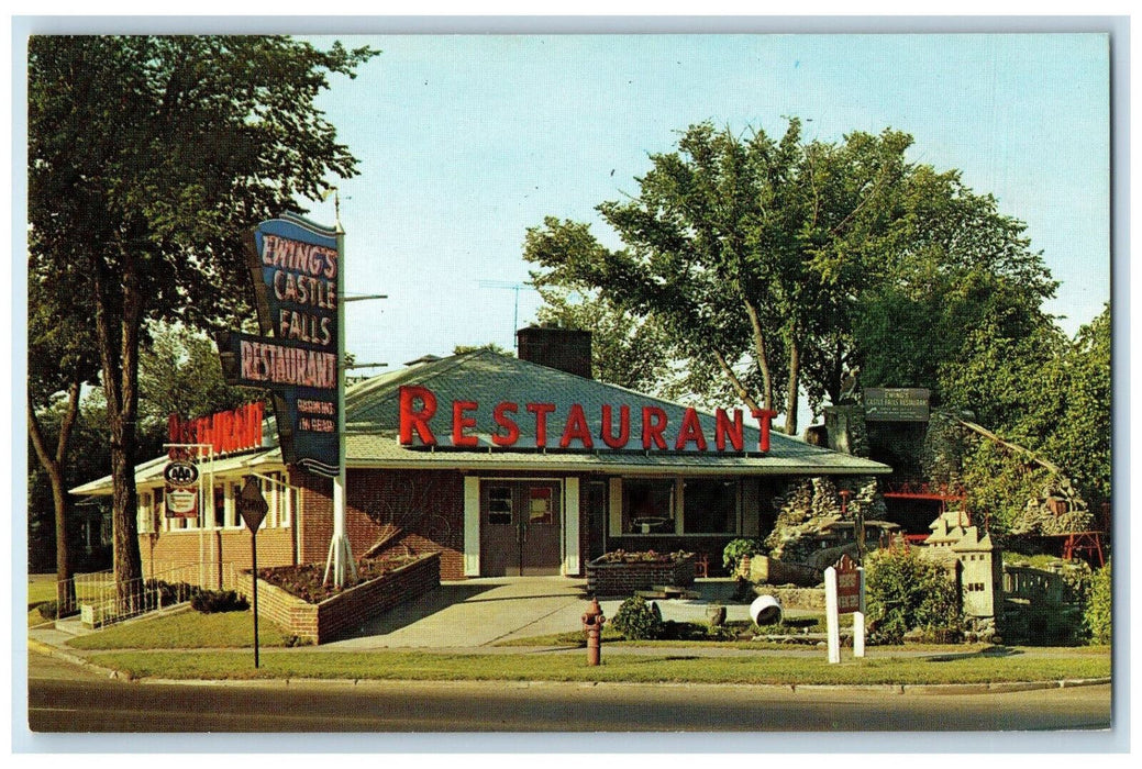 c1960's Ewing's Castle Falls Restaurant Anoka Minnesota MN Postcard