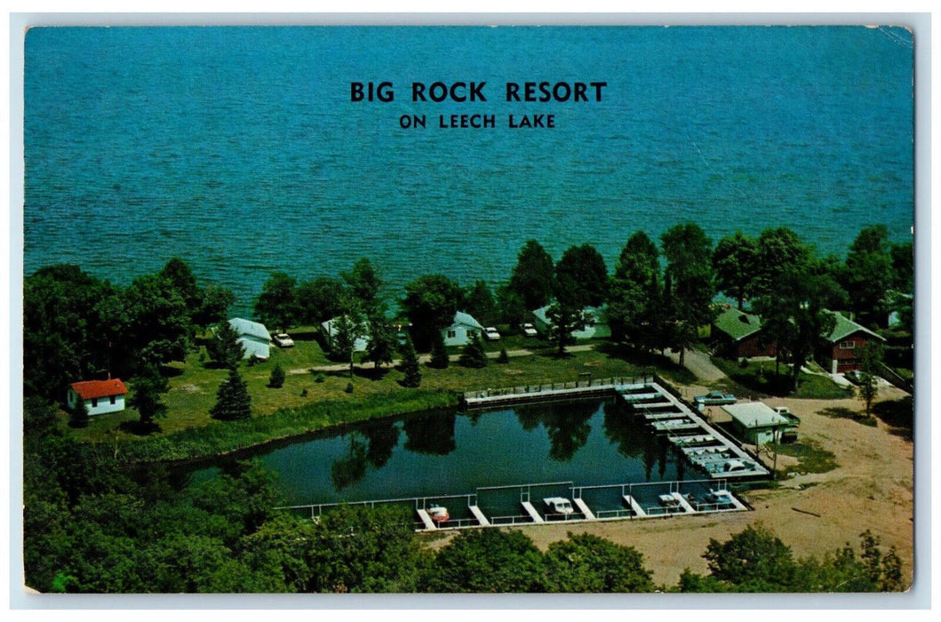 1968 Big Rock Resort On Leech Lake Walker Minnesota MN Vintage Postcard
