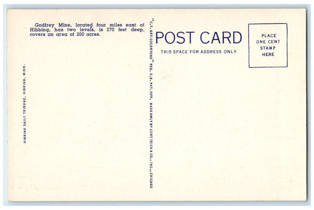 c1940's Typical Surface Plant of Underground Mine Operations Hibbing MN Postcard