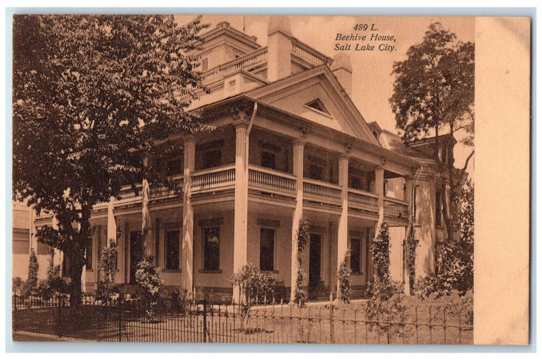 c1910 Beehive House Salt Lake City Utah UT The Bureau Antique Postcard