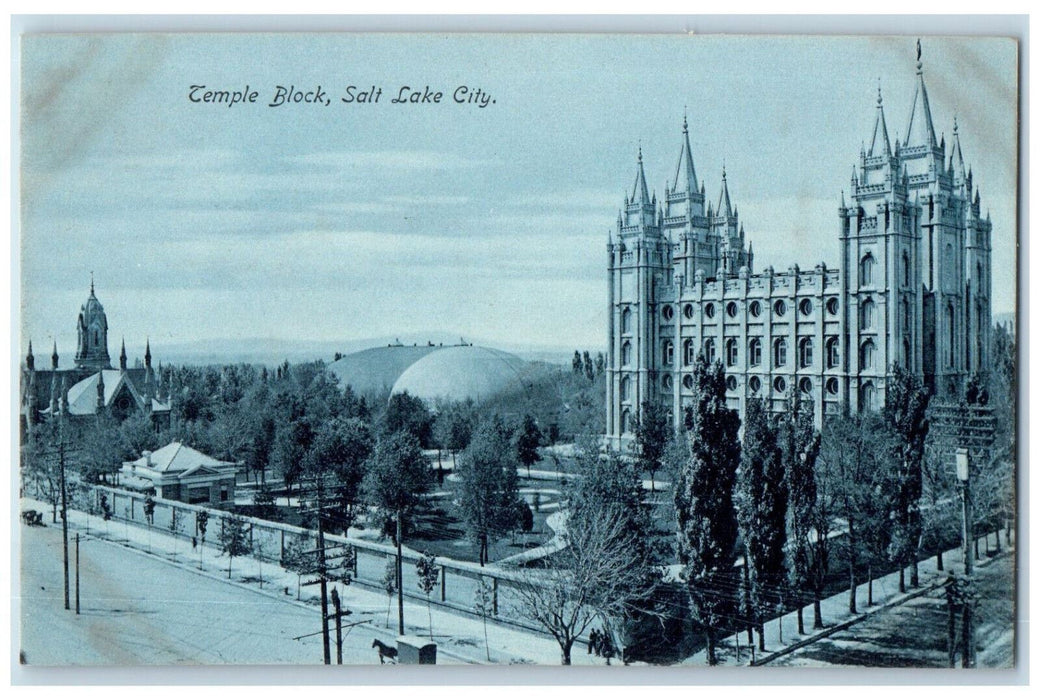 c1910 Temple Block Salt Lake City Utah UT Antique Unposted Postcard