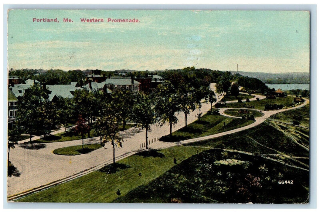 1911 View Of Western Promenade Portland Maine ME Posted Antique Postcard