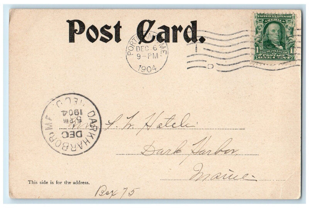 1904 Fort Allen Park Scene Boats Portland Maine ME Posted Antique Postcard