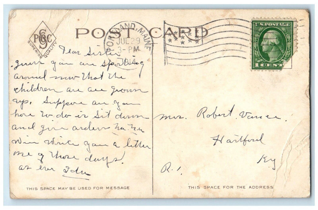 1914 Maine General Hospital Building Dirt Road Portland ME Antique Postcard