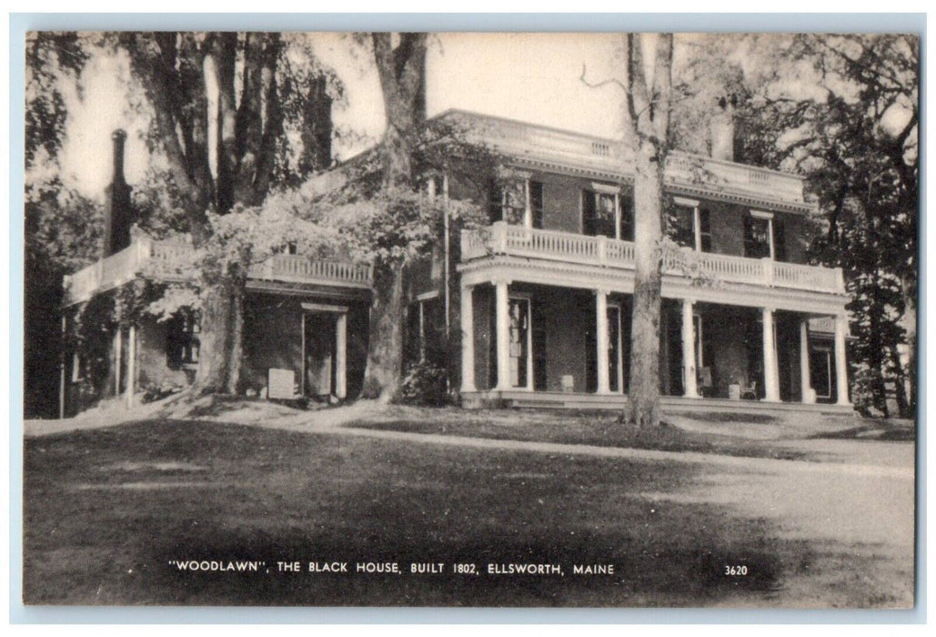 c1910's Woodlawn The Black House Ellsworth Maine ME Unposted Antique Postcard
