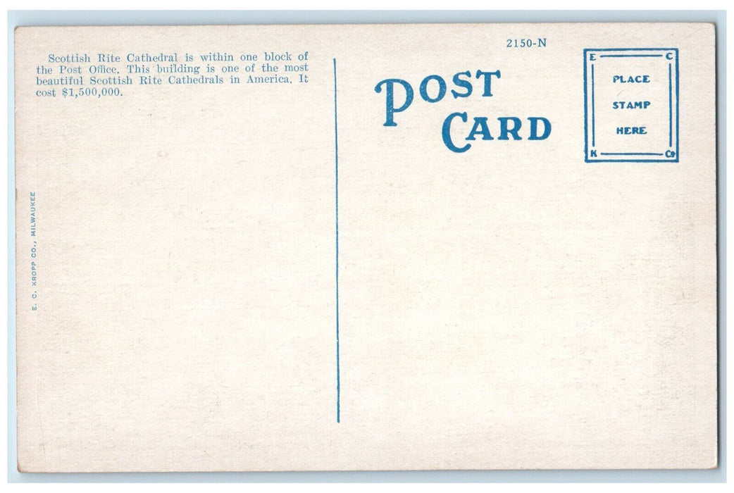c1930's Scottish Rite Cathedral San Antonio Texas TX Vintage Postcard