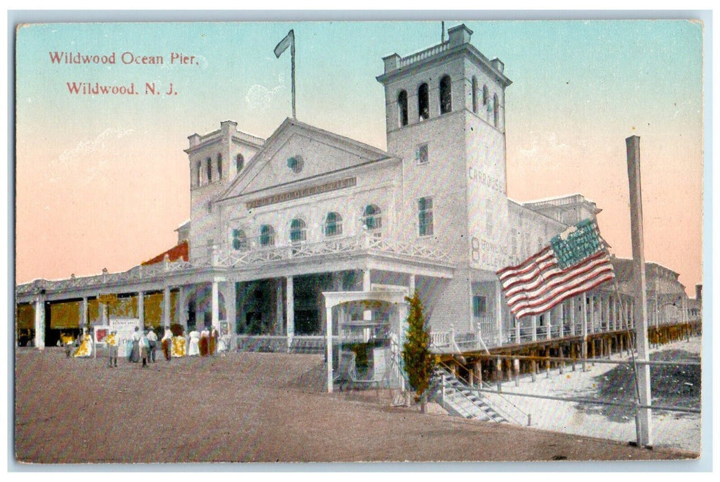 1910 Wildwood Ocean Pier New Jersey Montross Metal Shingles Advertising Postcard