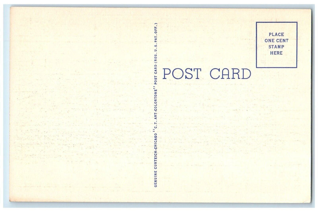 c1930's Main Street Ellsworth Maine ME, The Friendly City Cars Stores Postcard