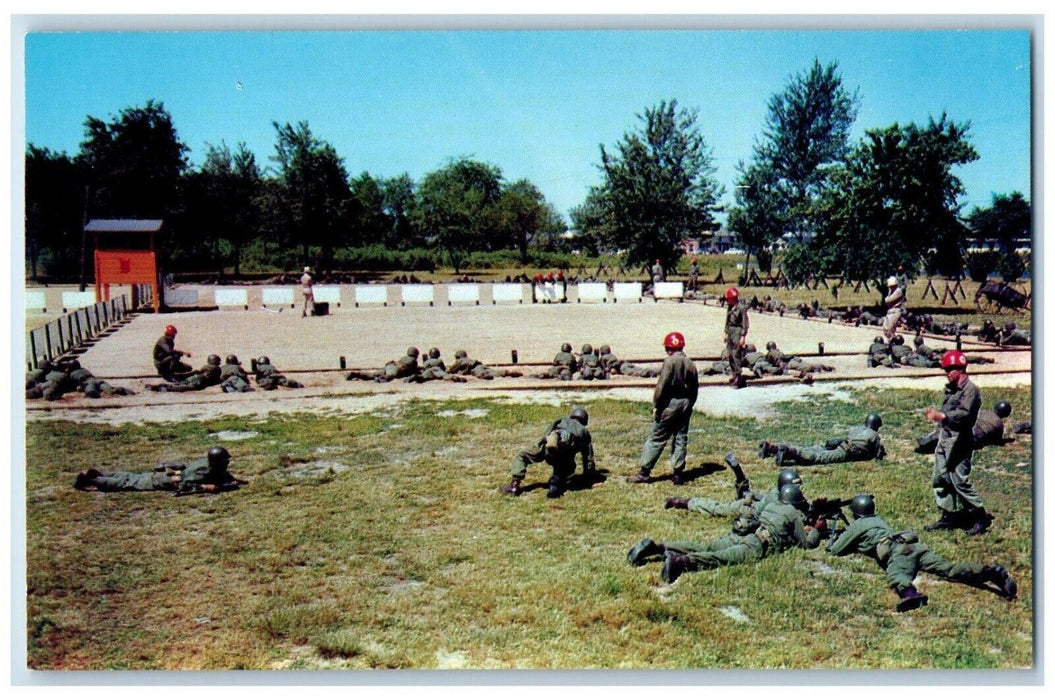 c1960 Training Court Area Soldier Machine Guns Weapons Dix New Jersey Postcard