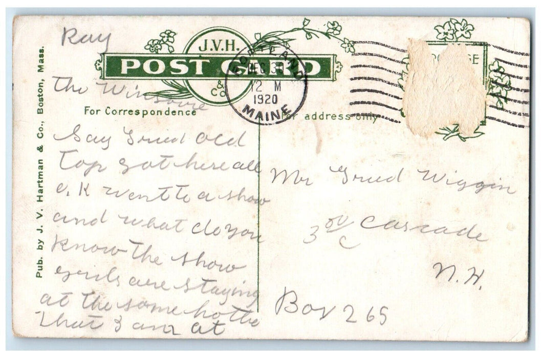 1920 Lindsay Inn Whitefield New Hampshire NH Portland Maine Antique JVH Postcard