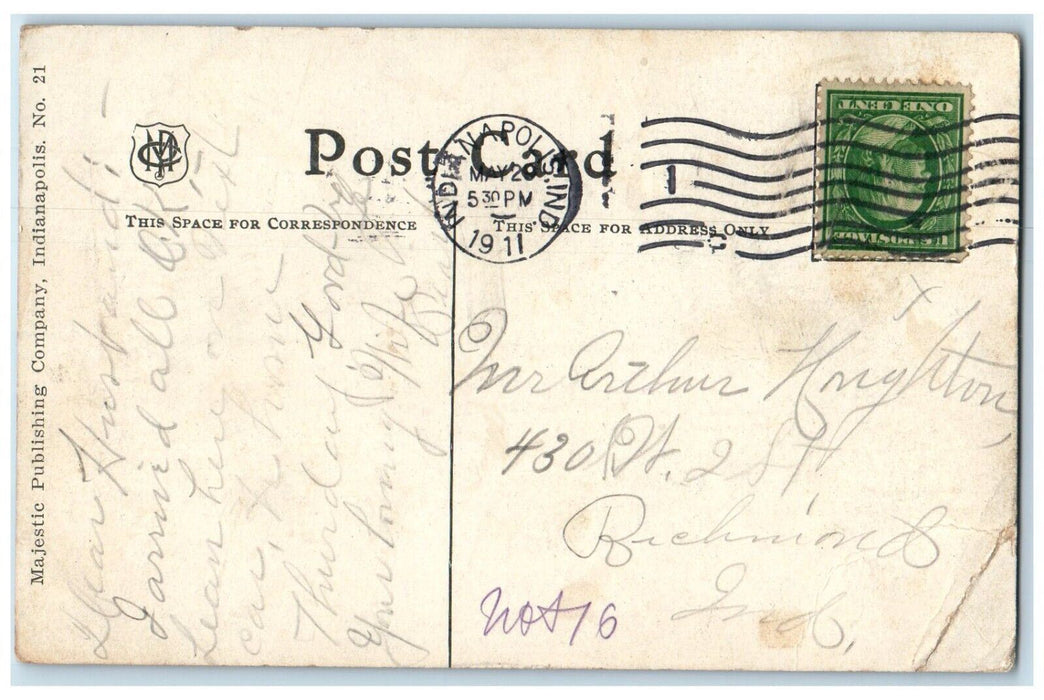 1911 English Hotel And Opera House Stores Front Indianapolis Indiana IN Postcard