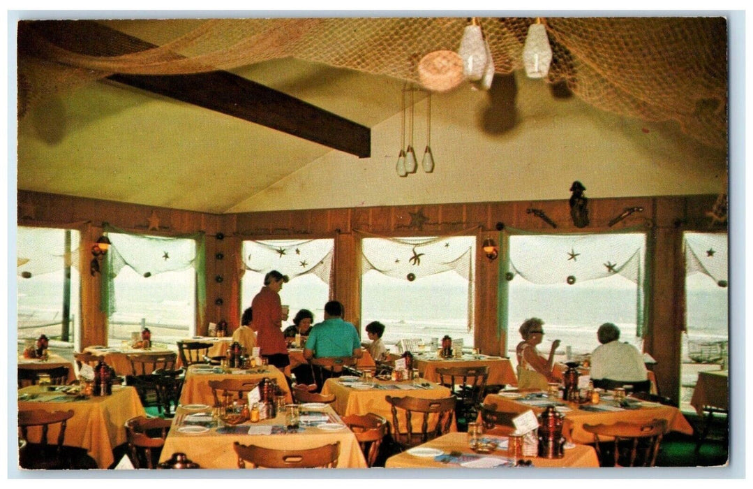 1960 Pirates Cove Restaurant Dining Area Wallis Sands Rye New Hampshire Postcard