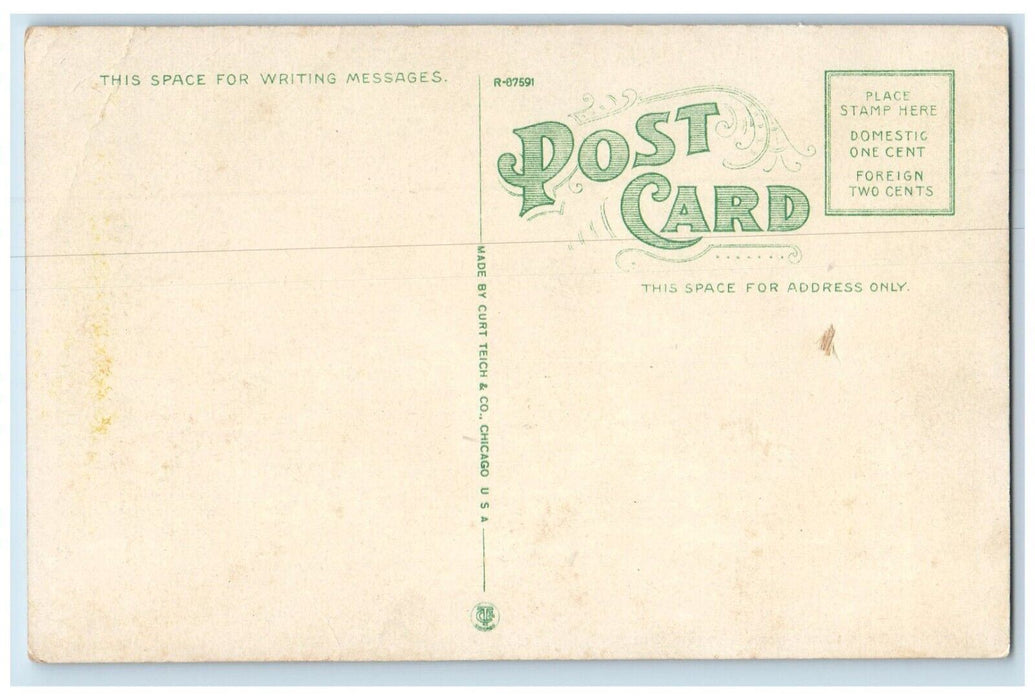 Muncie IN, St. Johns Universalist Church And Parish House Street View Postcard
